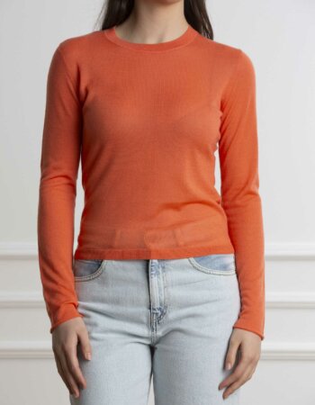 PINKO-MAGLIA GARZA 100%WS-PKEUCALIPTO SALMONE