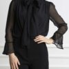 PINKO-BODY CREPE DE CHINE-PKPARTICELLAP24 NERO