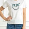 PINKO-T-SHIRT JERSEY LOGO-PKQUENTINP25 BIANCO