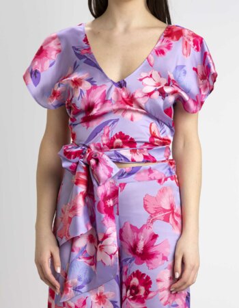 PINKO-TOP SATIN-PKTEMERARIO LILLA
