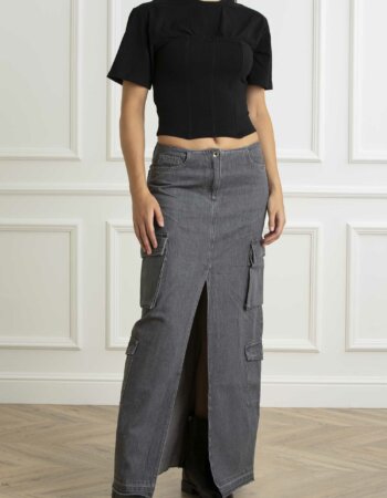 PATRIZIA PEPE-T-SHIRT BUSTIER-PP8M1636J217 NERO