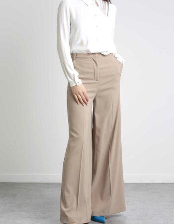 PATRIZIA PEPE-PANTALONE PALAZZO "ESSENTIAL"-PP8P0504A6F5 BEIGE