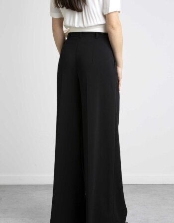 PATRIZIA PEPE-PANTALONE PALAZZO "ESSENTIAL"-PP8P0504A6F5 NERO