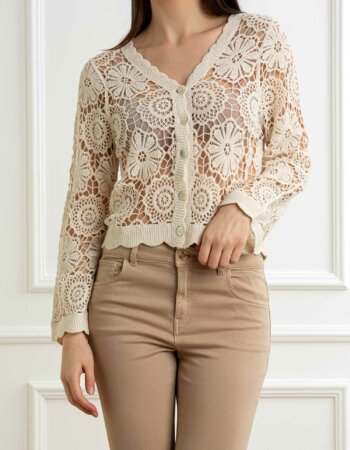 YOU GET IT-CARDIGAN UNCINETTO-PRE355091 PANNA