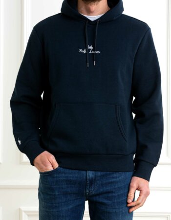 RALPH LAUREN-FELPA UOMO CON CAPPUCCIO-RL936586 NAVY