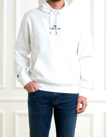 RALPH LAUREN-FELPA UOMO CON CAPPUCCIO-RL936586 WHITE