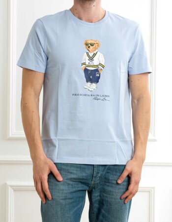 RALPH LAUREN-T-SHIRT M/M CON ORSETTO-RL973137 BLU