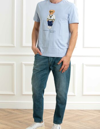 RALPH LAUREN-T-SHIRT M/M CON ORSETTO-RL973137 BLU