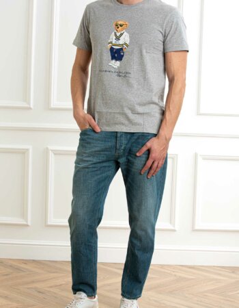 RALPH LAUREN-T-SHIRT M/M CON ORSETTO-RL973137 GRIGIO