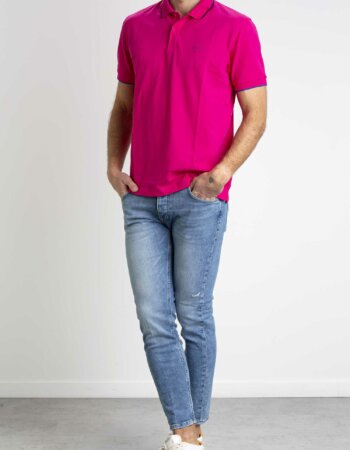 SUN68-POLO SMALL STRIPE ON-SNA33111 FUCHSIA
