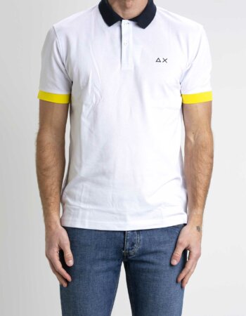 SUN68-POLO 3 COLOR WAY-SNA33114 BIANCO