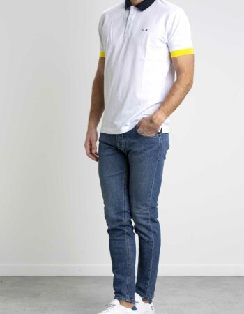 SUN68-POLO 3 COLOR WAY-SNA33114 BIANCO