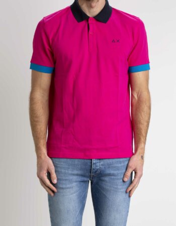 SUN68-POLO 3 COLOR WAY-SNA33114 FUCHSIA