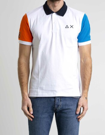 SUN68-POLO FLUO COLLECTION-SNA33125 BIANCO
