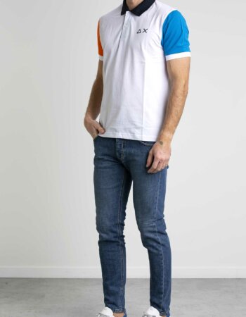 SUN68-POLO FLUO COLLECTION-SNA33125 BIANCO
