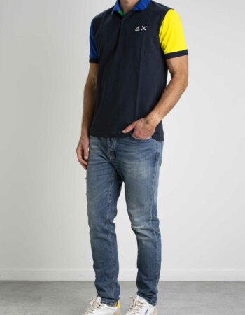 SUN68-POLO FLUO COLLECTION-SNA33125 NAVY
