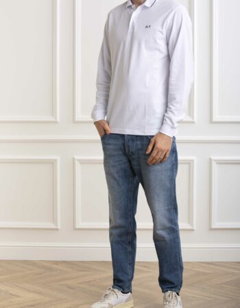 SUN68-POLO SMALL STRIPES-SNA34110 BIANCO