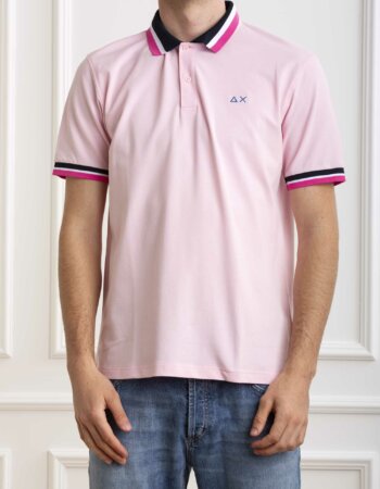 SUN68-POLO COLLAR MULTISTRIPES-SNA34117 CICLAMINO