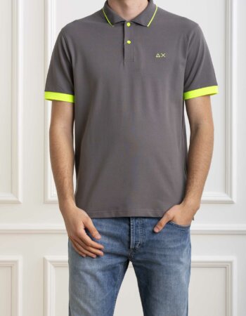 SUN68-POLO SMALL STRIPE FLUO-SNA34120 INCHIOSTRO