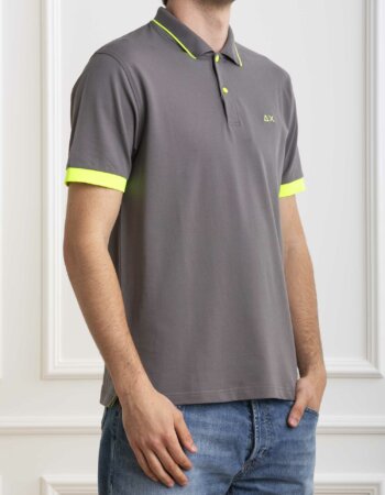 SUN68-POLO SMALL STRIPE FLUO-SNA34120 INCHIOSTRO