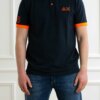 SUN68-POLO LOGO FLUO S/S-SNA35122 NAVY