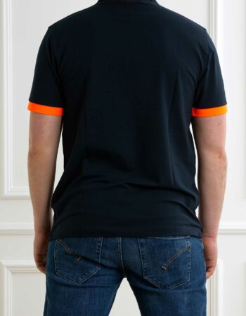SUN68-POLO LOGO FLUO S/S-SNA35122 NAVY