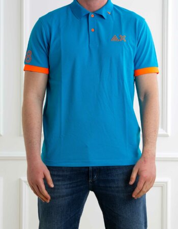SUN68-POLO LOGO FLUO S/S-SNA35122 OTTANIO