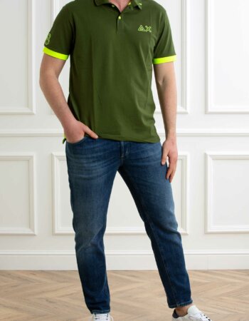 SUN68-POLO LOGO FLUO S/S-SNA35122 VERDE