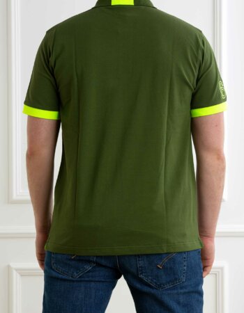 SUN68-POLO LOGO FLUO S/S-SNA35122 VERDE