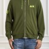 SUN68-MAGLIA HOOD ZIP FLUO-SNF34116 VERDE