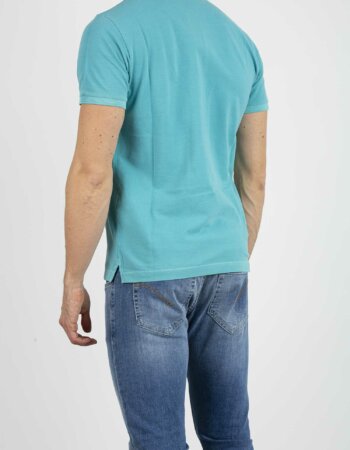 STONE ISLAND-POLO PIQUET TINTO IN CAPO-ST22S67P2 ACQUA