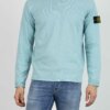 STONE ISLAND-MAGLIA GIRO COTONE RUSTICO-ST532B9P2 ACQUA