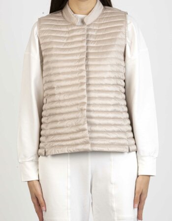 SAVE THE DUCK-GILET CON SPACCHETTO-SVD87030WIRIS BEIGE