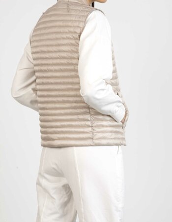 SAVE THE DUCK-GILET CON SPACCHETTO-SVD87030WIRIS BEIGE
