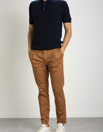 TELERIA ZED-PANTALONE TOM COT. POPALINE-TZTOMM5D COGNAC
