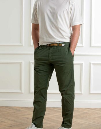 WHITE SAND-PANTALONE POPALINE STRECH LEGGERO-WH25SU6617 MILITARE