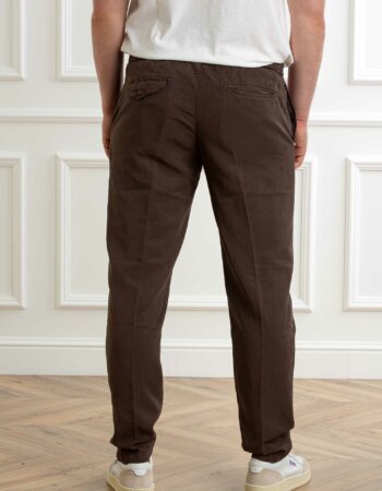 WHITE SAND-PANTALONE COTONE LINO-WH25SU6680 MORO