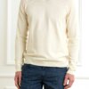 WOOLRICH-MAGLIA GIROCOLLO LOGO-WLWOKN0213MRUF0615 CREMA