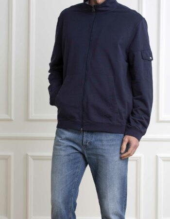 WOOLRICH-FELPA EXTRA LIGHT FULL-ZIP-WLWOSW0231MRUT3688 BLUE