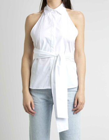 XACUS-TOP DONNA IN COTONE-XA15112LUCE BIANCO