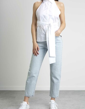 XACUS-TOP DONNA IN COTONE-XA15112LUCE BIANCO