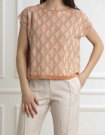 GRAN SASSO-MAGLIA MM MARINARA JACQUARD-GR5724424844 ARANCIO
